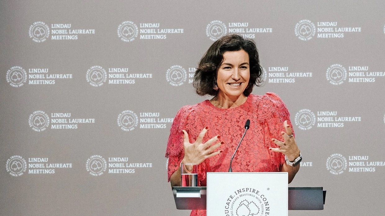 Dorothee Bär speaking at the Lindau Nobel Laureate Meetings